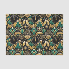 Papel De Seda Patrón de Año Nuevo de Esmeralda Medianoche Art Dé