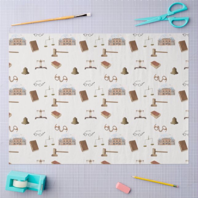 Papel De Seda Patrón de antigüedades legales Gavel (Artesanía)