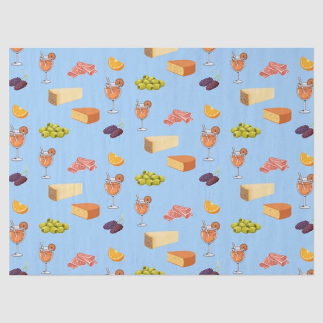 Papel De Seda Patrón de Aperol y Queso (Anverso)