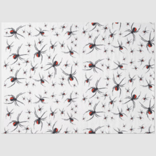 Papel De Seda Patrón de araña rojo y negro