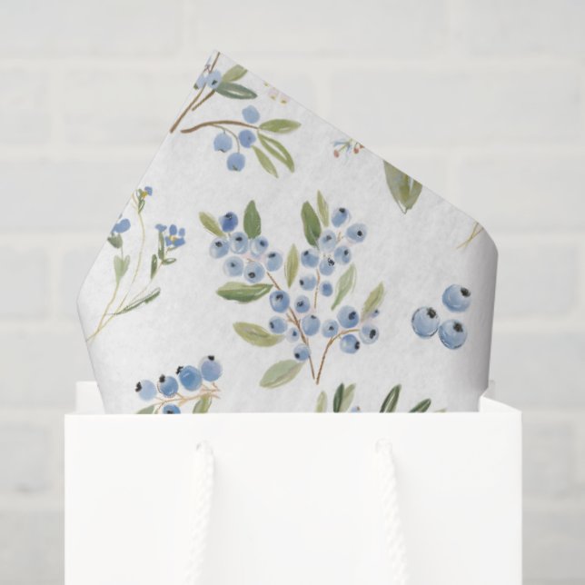 Papel De Seda Patrón de Arándano Acolorado (Bolsa de regalo)