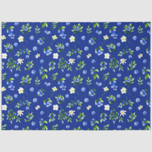 Papel De Seda Patrón de arándanos y follaje