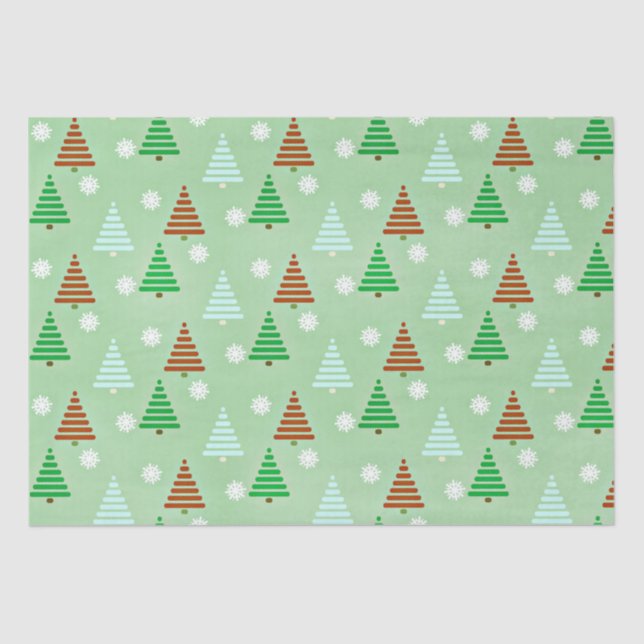 Papel De Seda Patrón de árbol de Navidad (Anverso)