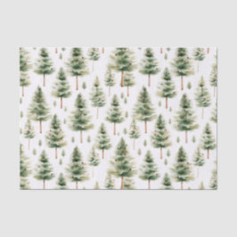 Papel De Seda Patrón de árbol de navidad de color acuático