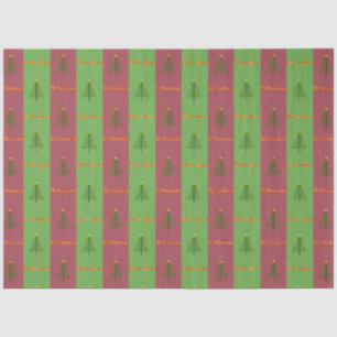 Papel De Seda Patrón de árbol de Navidad del viejo mundo Evergre
