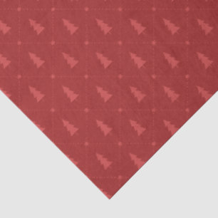 Papel De Seda Patrón de árbol de Navidad rojo