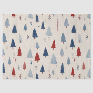 Papel De Seda Patrón de árbol del bosque rústico moderno