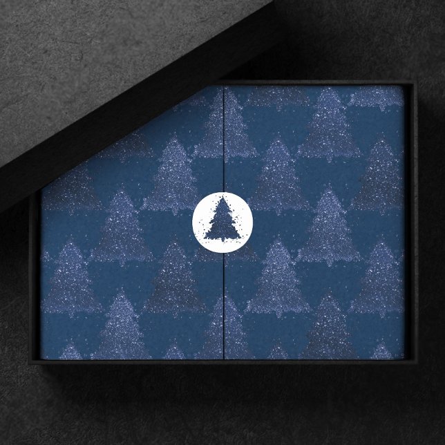 Papel De Seda Patrón de árbol móvil | Navidades azul de la Marin (Subido por el creador)