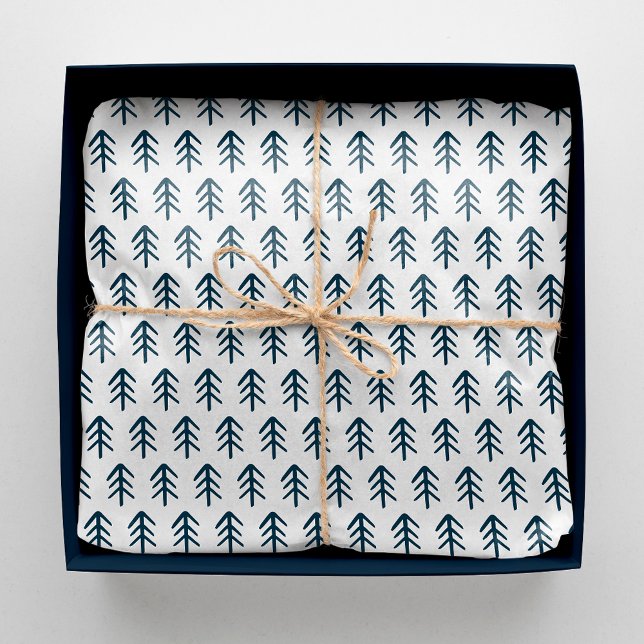 Papel De Seda Patrón de árbol navideño de la marina moderna (Subido por el creador)