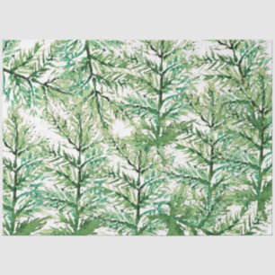 Papel De Seda Patrón de árbol pintado a mano con acuarela artíst