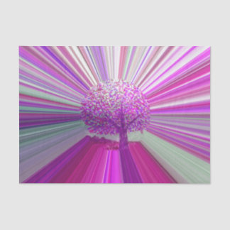 Papel De Seda Patrón de árbol rayado, rosa brillante púrpura