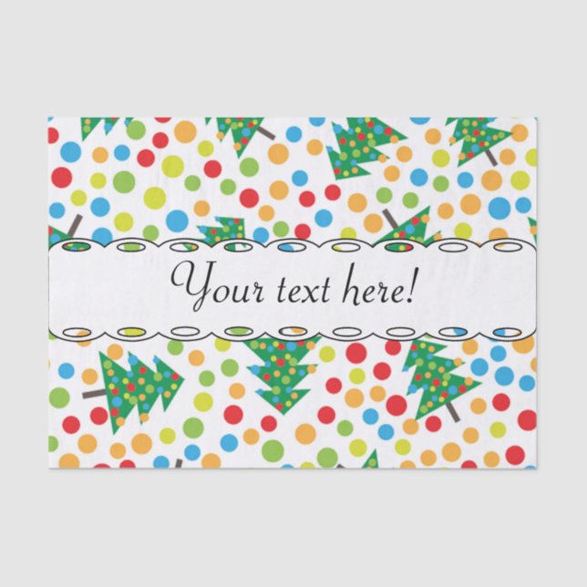 Papel De Seda patrón de árboles de Navidad (Anverso)