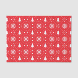 Papel De Seda Patrón de árboles de navidad de copos de nieve bla