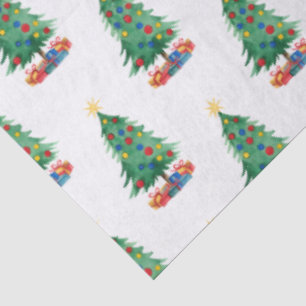 Papel De Seda Patrón de árboles de Navidad y regalos al estilo d