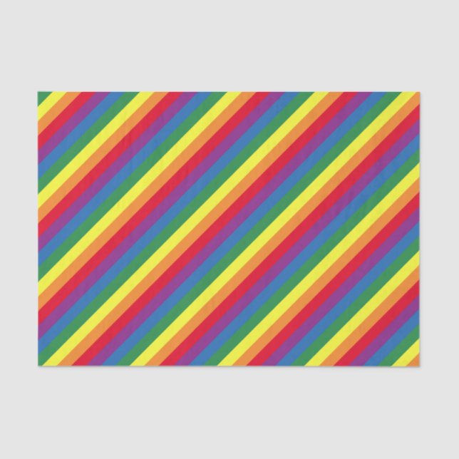 Papel De Seda Patrón de arco iris diagonal (Anverso)