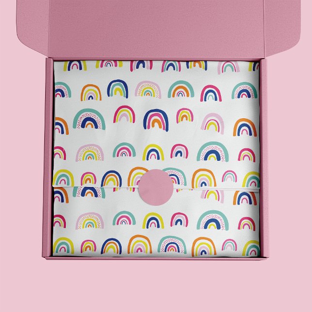 Papel De Seda Patrón de arcoíris (Colorful rainbow pattern tissue paper)