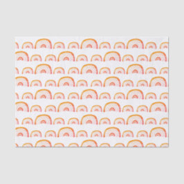 Papel De Seda patrón de arcoíris de acuarela naranja boho