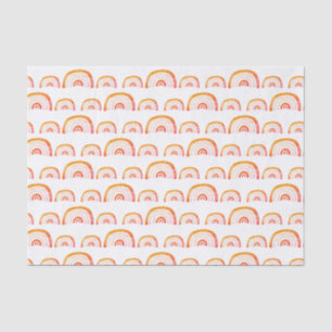 Papel De Seda patrón de arcoíris de acuarela naranja boho
