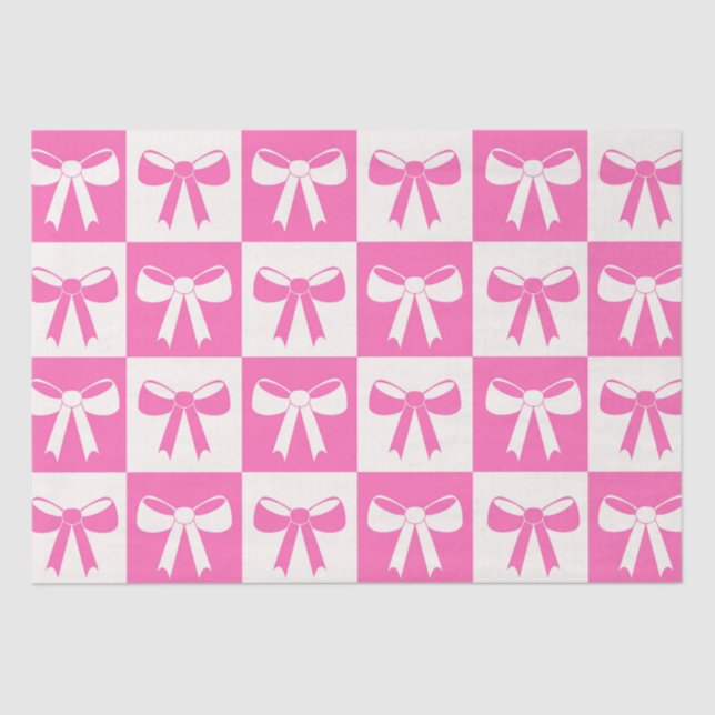 Papel De Seda Patrón de arcos rosados de Coquette Girly (Anverso)