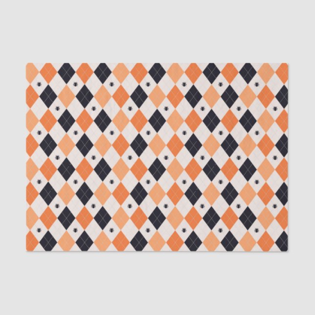 Papel De Seda Patrón de arguilo de araña negra y Naranja de Hall (Anverso)