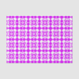 Papel De Seda Patrón de Argyle de Cuadros Rosados y Blancos