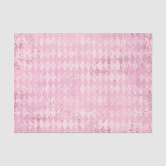 Papel De Seda Patrón de Arlequín Rosa (Anverso)