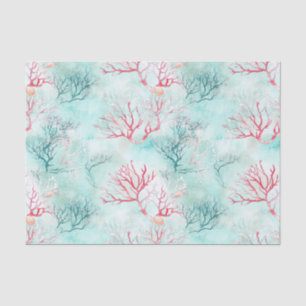 Papel De Seda Patrón de arrecife de coral del océano