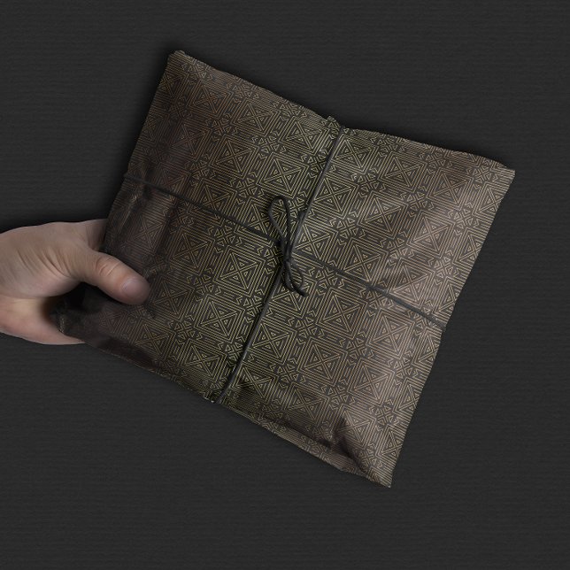 Papel De Seda Patrón de Art Deco Geométrico | Oro negro (Subido por el creador)