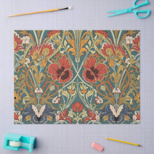 Papel De Seda Patrón de Art Nouveau floral William Morris Compto
