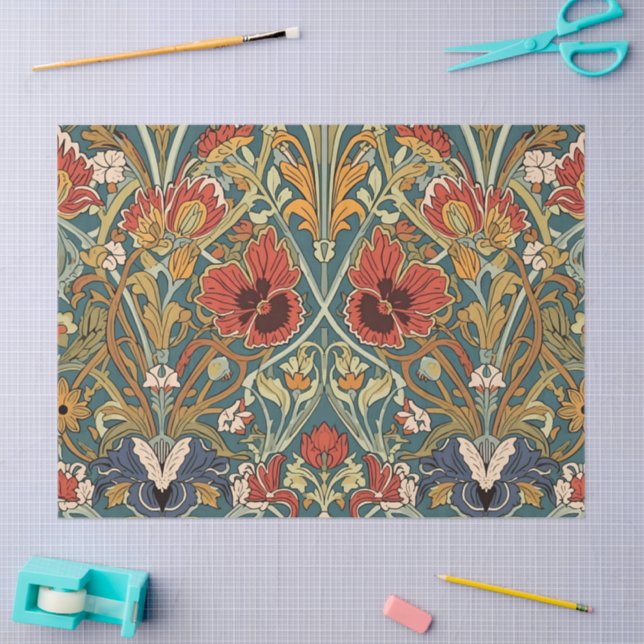Papel De Seda Patrón de Art Nouveau floral William Morris Compto (Artesanía)