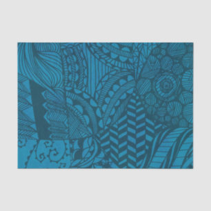 Papel De Seda Patrón de arte abstracto azul