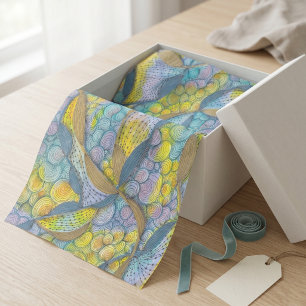 Papel De Seda Patrón de arte abstracto de acuarela pastel zen do