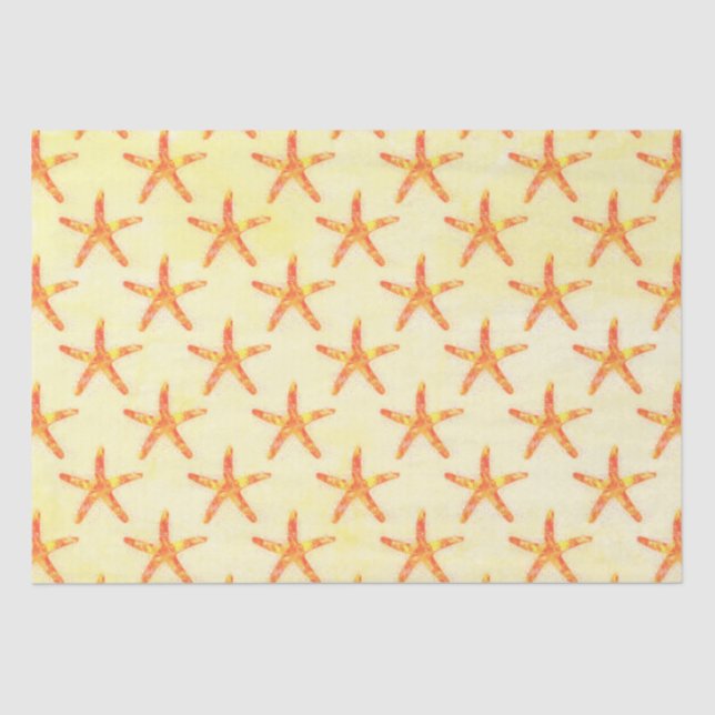 Papel De Seda Patrón de arte acuático de Starfish (Anverso)