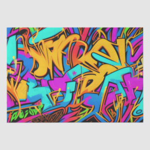 Papel De Seda Patrón de arte callejero de grafiti con colores br