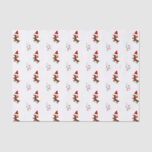 Papel De Seda Patrón de arte de conejitos de nieve y Navidades d