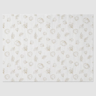 Papel De Seda Patrón de arte de línea botánica minimalista (3)