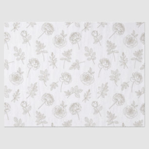 Papel De Seda Patrón de arte de línea botánica minimalista (8)