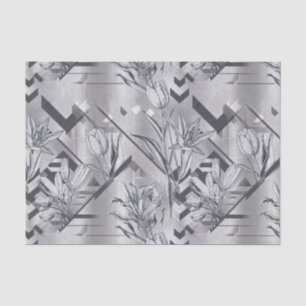 Papel De Seda Patrón de arte de línea de tulipán geométrico mode