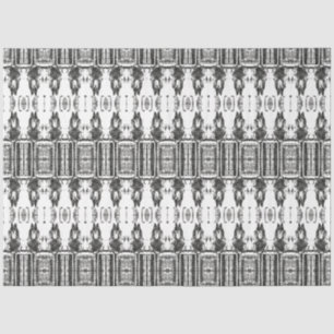 Papel De Seda Patrón de arte tribal occidental blanco negro crán