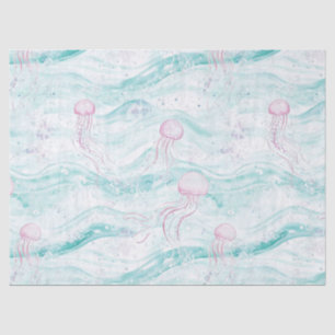 Papel De Seda Patrón de aventura submarina de medusas