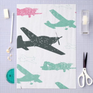 Papel De Seda Patrón de Avión Antiguo