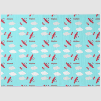 Papel De Seda Patrón de avión en azul