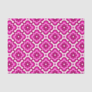 Papel De Seda Patrón de azulejos marroquí - Fussia Rosa