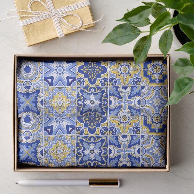 Papel De Seda Patrón de azulejos portugueses  (Regalo )