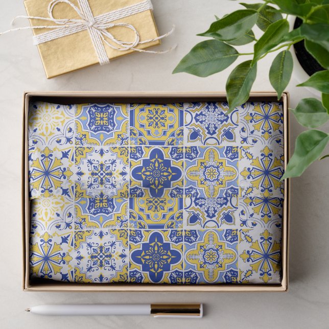 Papel De Seda Patrón de azulejos portugueses  (Regalo )
