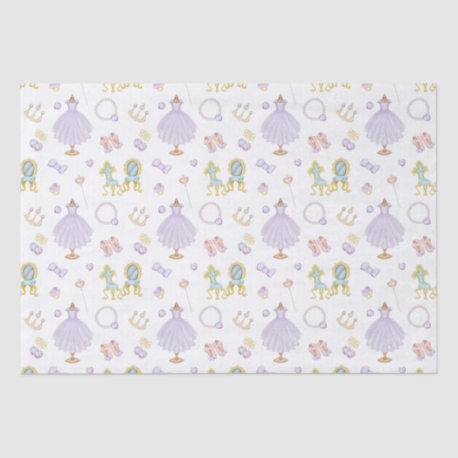 Papel De Seda Patrón de Baby Shower Princess (Anverso)