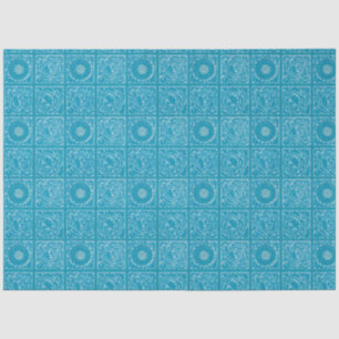 Papel De Seda Patrón de Baldosa Azul Diaper Vintage de William M