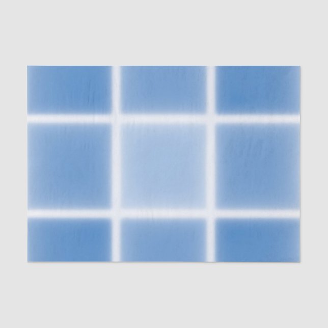 Papel De Seda Patrón de Baldosa de Cuadrícula Azul Suave (Anverso)