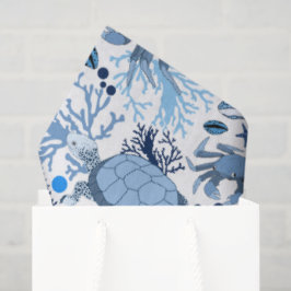 Papel De Seda Patrón de baldosas de tortugas marinas adorables c