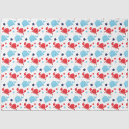 Papel De Seda Patrón de ballenas y cangrejos náuticos